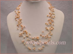 4-5mm lustrous genuine pink cultured freshwater pearl necklace