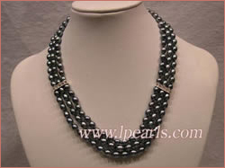 Two twisted strands irregular freshwater jewelry pearl necklace