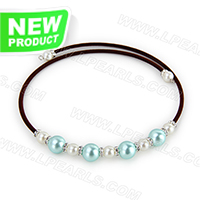 wholesale brown belt navy blue beads adjustable necklace