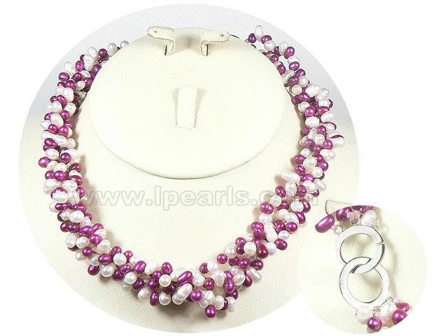 four twisted strands top drill pearl necklace