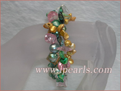 three strands twisted jewelry pearl bracelet
