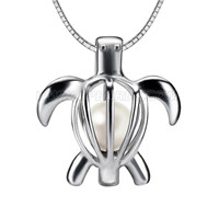 wholesale turtle 925 sterling silver locket pendant necklace wit