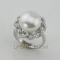 13-14mm 925 sterling silver pearl ring on wholesale