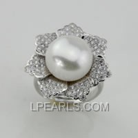 13-14mm 925 sterling silver pearl ring on wholesale
