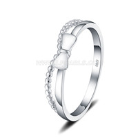 S925 sterling silve bowknot queen ring for women