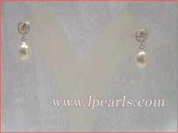 8-9mm white freshwater jewelry pearls sterling earring