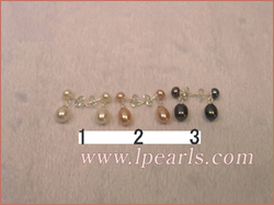 6*8mm tear-drop freshwater jewelry pearls sterling earring diffe