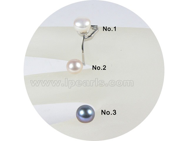 8-8.5mm freshwater pearl jewelry ring with sterling mounting