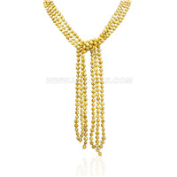 ecru triple strands smooth on both sides pearl necklace