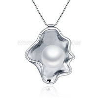 925 sterling silver shell shape pearl pendant for women