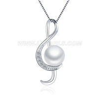 925 sterling silver music note pearl pendant for women