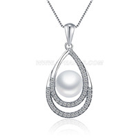 Beautiful oval shape 925 sterling silver pearls pendant