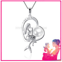 925 sterling silver mermaid girl akoya pearl pendant necklace