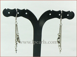 18k GP three rows chain pearl earring wholesale