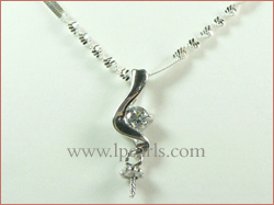 5pcs semi-heart-shape 925 sterling silver pendant accessories