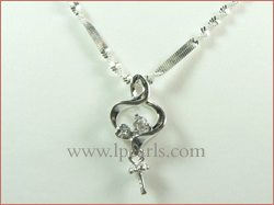 five pieces heart-shape 925 sterling silver pendant accessories