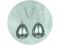 teardrop gray shell jewelry pearl earrings