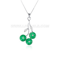 22*33mm litchi fruit shape green jade pendant