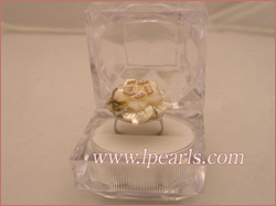 30mm flower-shape colorized shell rings jewelry