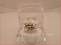 30mm colorized shell flower ring jewelry