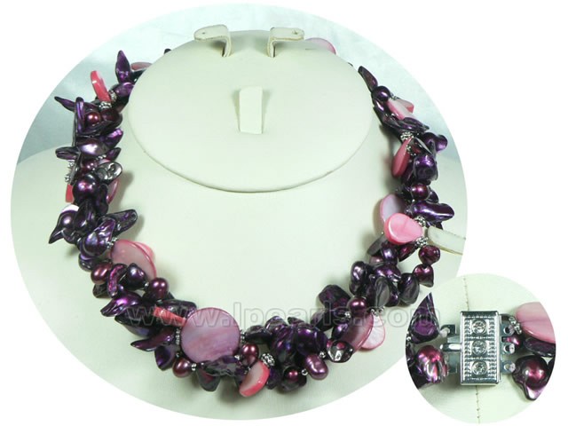 twisted blister jewelry pearl necklace with shell beads