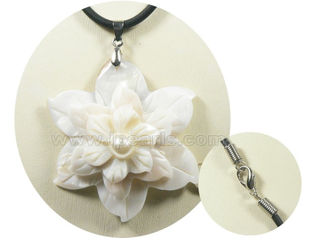 40mm flower-design shell pendant jewelry