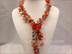 necklace made of blister pearls,coral bead