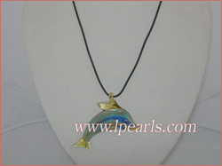 dolphin coloured glaze pendant