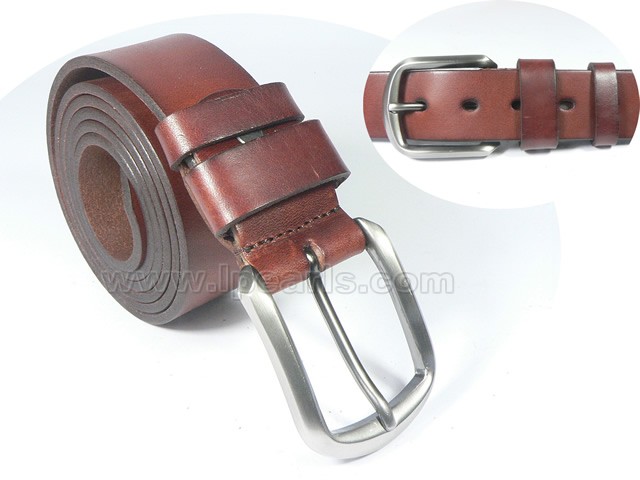 Light brown leather belt with simple design wholesale