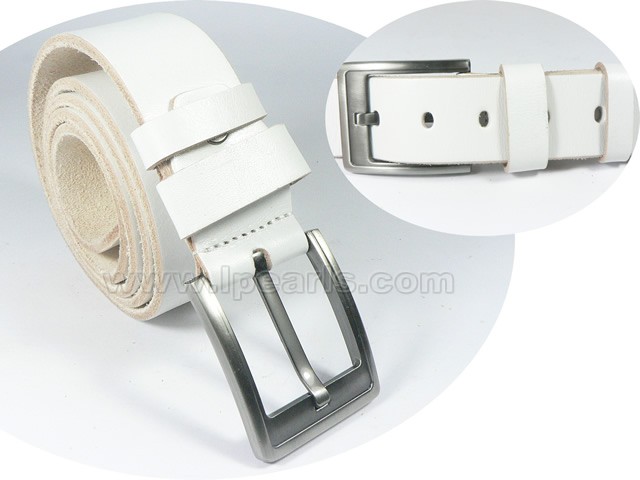 White leather belts with simple look