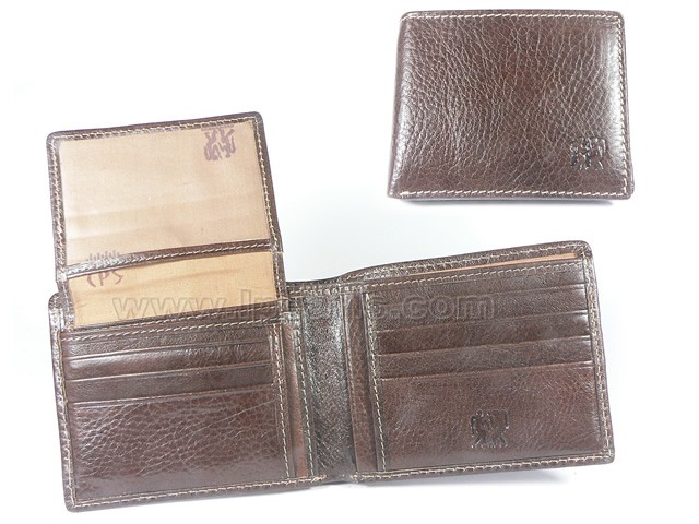 Wholesale Brown Leather Credit Card Wallet With Simple Design