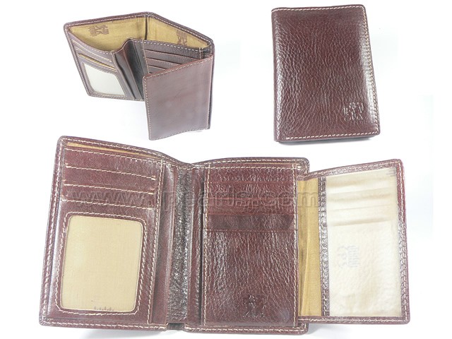 New Men's Brown Genuine Leather Bifold Bill Fold Wallet