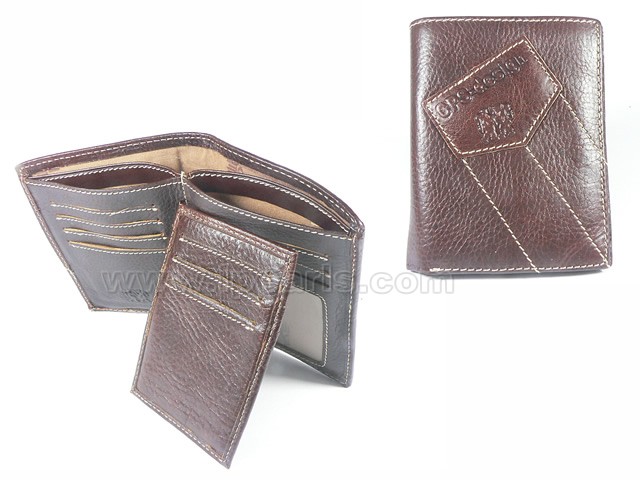 New Men's Brown Leather Bifold Bill Fold Wallet