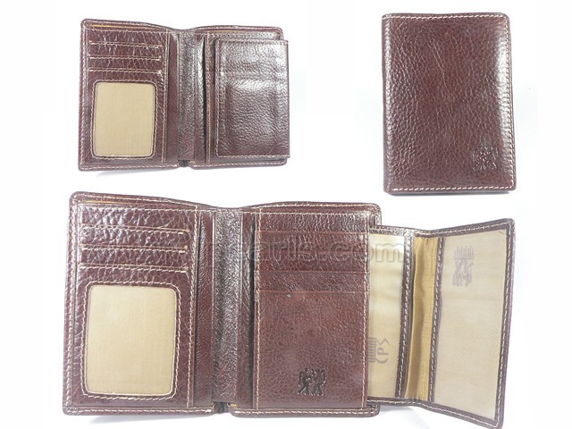 Classic Men Tri-Fold Horizontal Cow Leather Card Holder Wallet