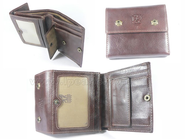 Men Brown Tri-fold Cow Leather Wallet