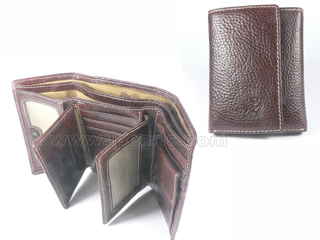 Simple Style Tri-fold Leather Men's Wallet