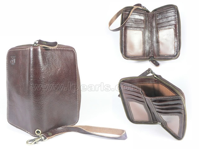 Men Zip Around Bi-fold Wallet