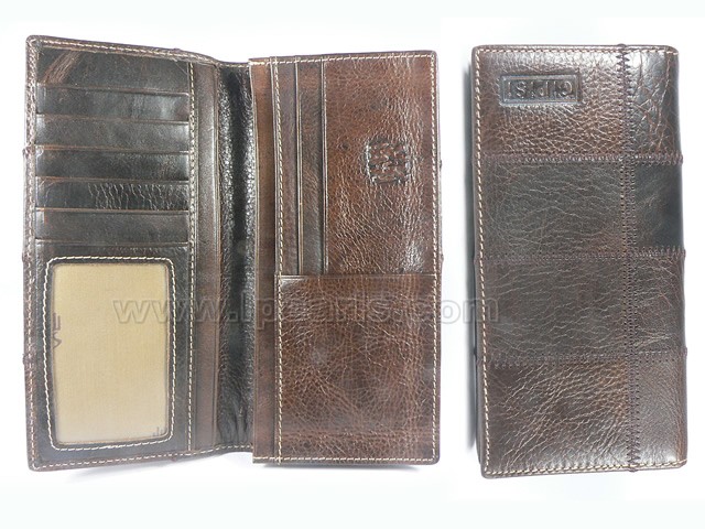 Classic Men Bi-Fold Long Cow Leather Wallet
