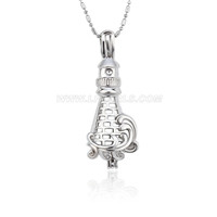 Silver plated Lighthouse locket necklace pendant 5pcs
