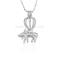 Latest silver plated goat locket necklace pendant 5pcs