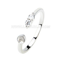 Latest wholesale silver plated adjustable pearl ring mounting