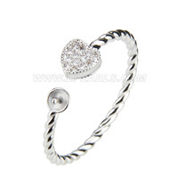 Beautiful wholesale silver plated adjustable pearl ring fitting