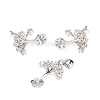 wholesale silver plated Tree shape pendent earrings set fittings