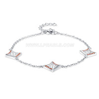 925 sterling silver square shape adjustable bracelet fitting
