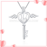 wholesale angel heart key 925 sterling silver locket pendant