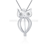 925 sterling silver Owl locket pendant