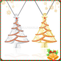 Christmas gift 925 sterling silver Christmas tree cage pendant