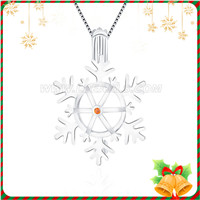Christmas design 925 sterling silver Snowflake cage pendant