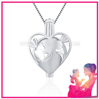Elegant 925 sterling silver Mother and kid cage pendant
