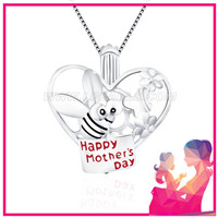 Fashion 925 sterling silver Mothers' day theme cage pendant